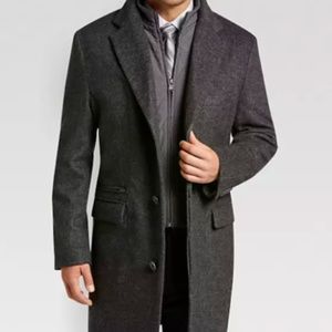 Mens Wool Topcoat Black M